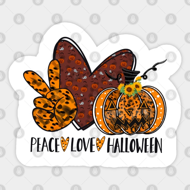 Peace Love Halloween Sticker by Rise And Design